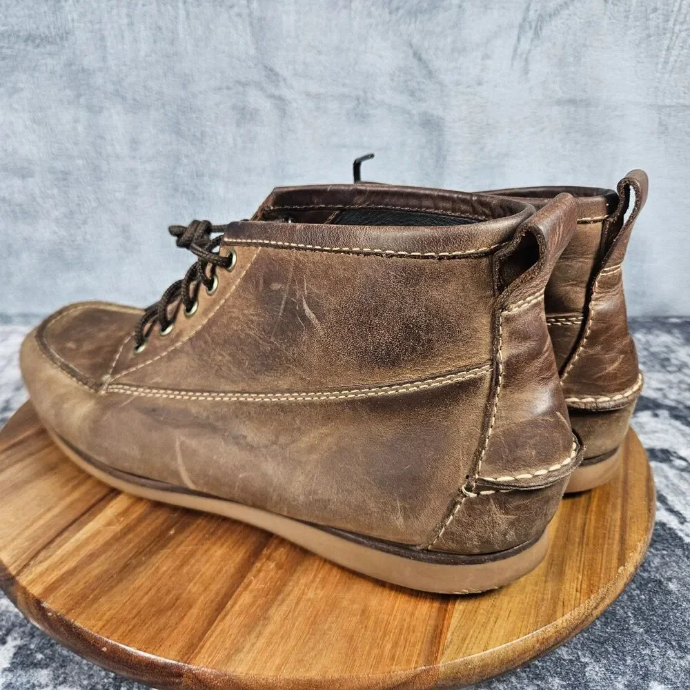 LL Bean Signature Jackman Ranger Moc Toe Chukka Boots Mens 10 D Brown Leather